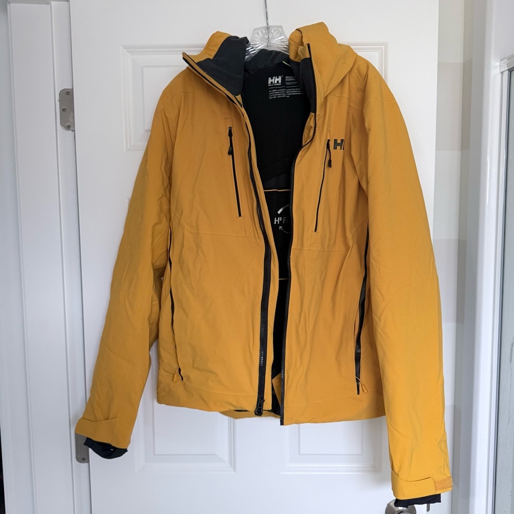 Helly Hansen Men's Gold Yellow Ski Jacket, Size Large